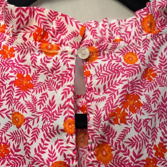 J. Crew Pink Floral Tiered Maxi Dress with Orange Accents - Picture 5 of 5